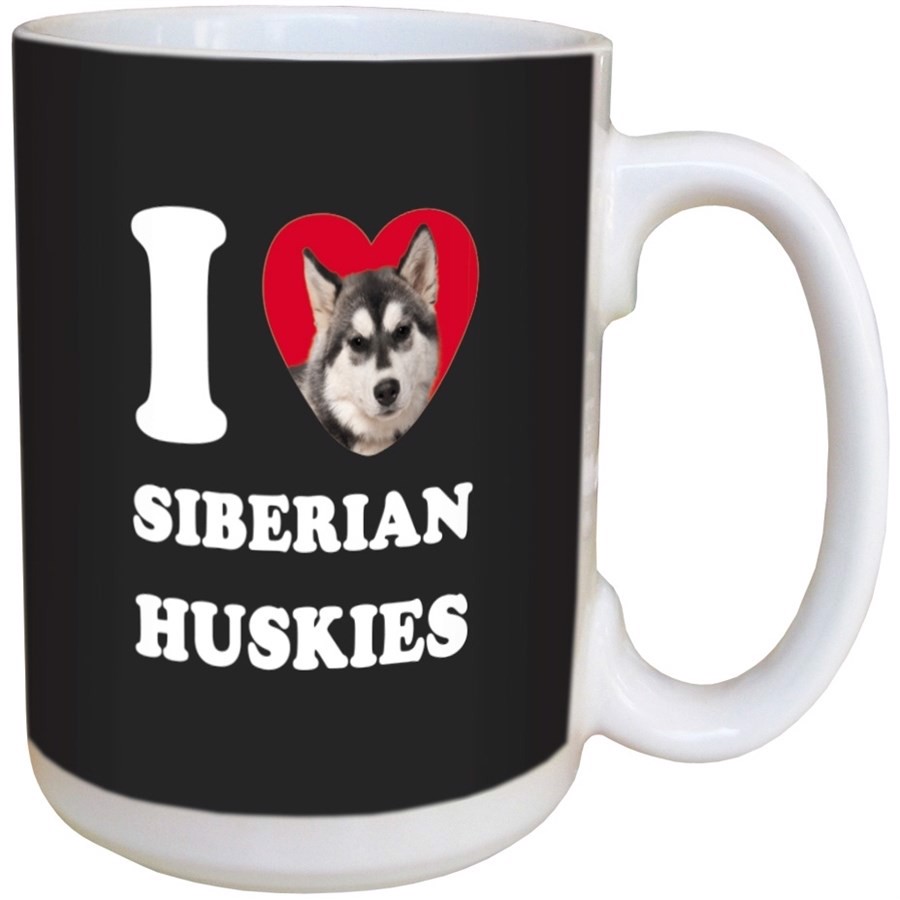 I Love Siberian Huskies Ceramic mug