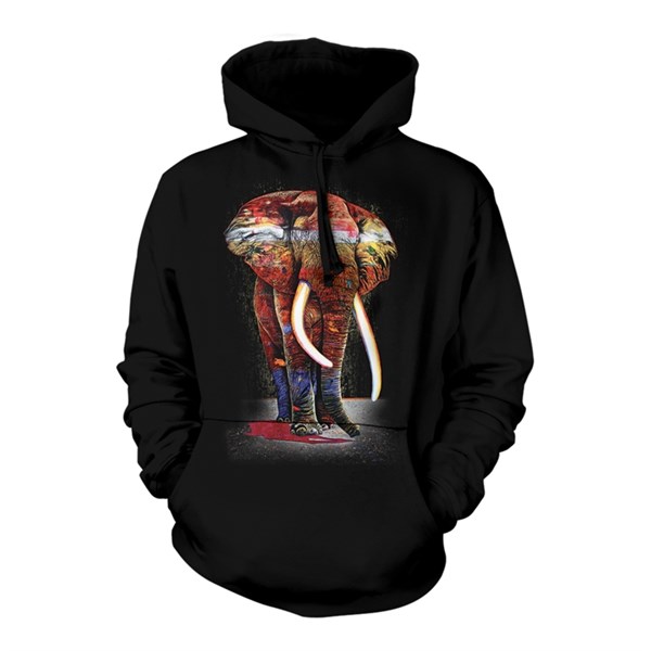 Painted Elephant adult hoodie, XL