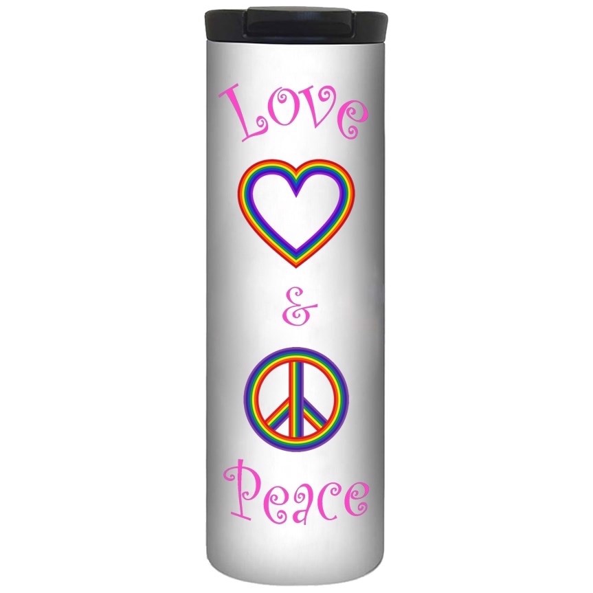Love And Peace On White Barista Tumbler 4,8 dl.