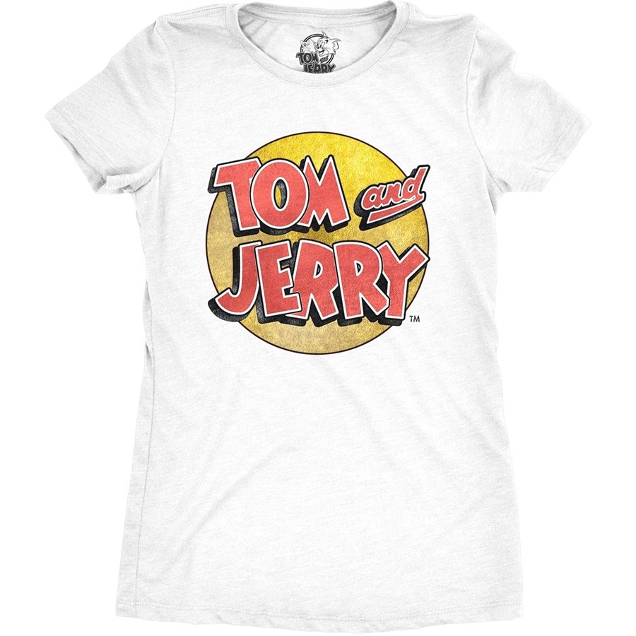 Tom and Jerry Logo Ladies T-shirt, Adult Large