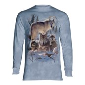 Wolf Family Mountain long sleeve, Adult Medium