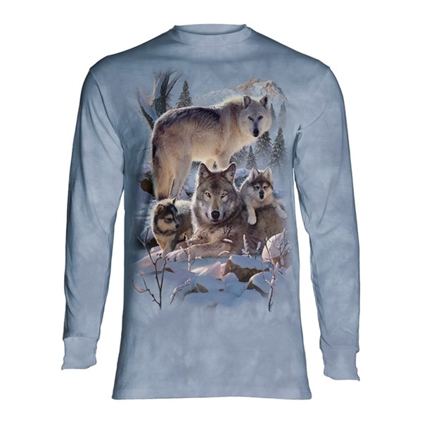 Wolf Family Mountain long sleeve, Adult 2XL