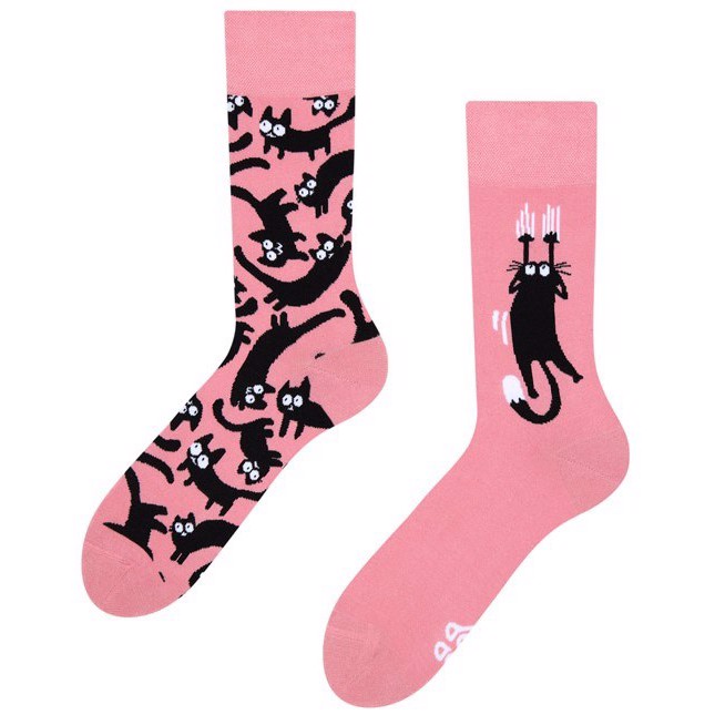 Good Mood adult socks - PINK CATS, size 39-42