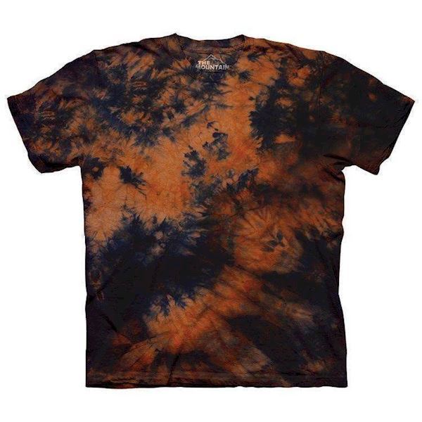 Blå- og orange-farvet dobbelt-indfarvet t-shit fra The Mountain