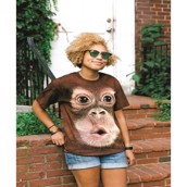 T-shirt med baby abe ansigt