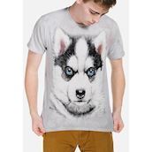 T-shirt med Sibirisk Husky hvalp