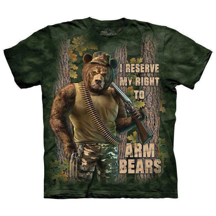 Bjørne T-shirt med sjovt motiv med bevæbnet bjørn