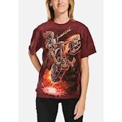 Kortærmet bluse med dødens motorcykel