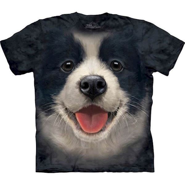 The Mountain tshirt - bluse med Border Collie hvalp