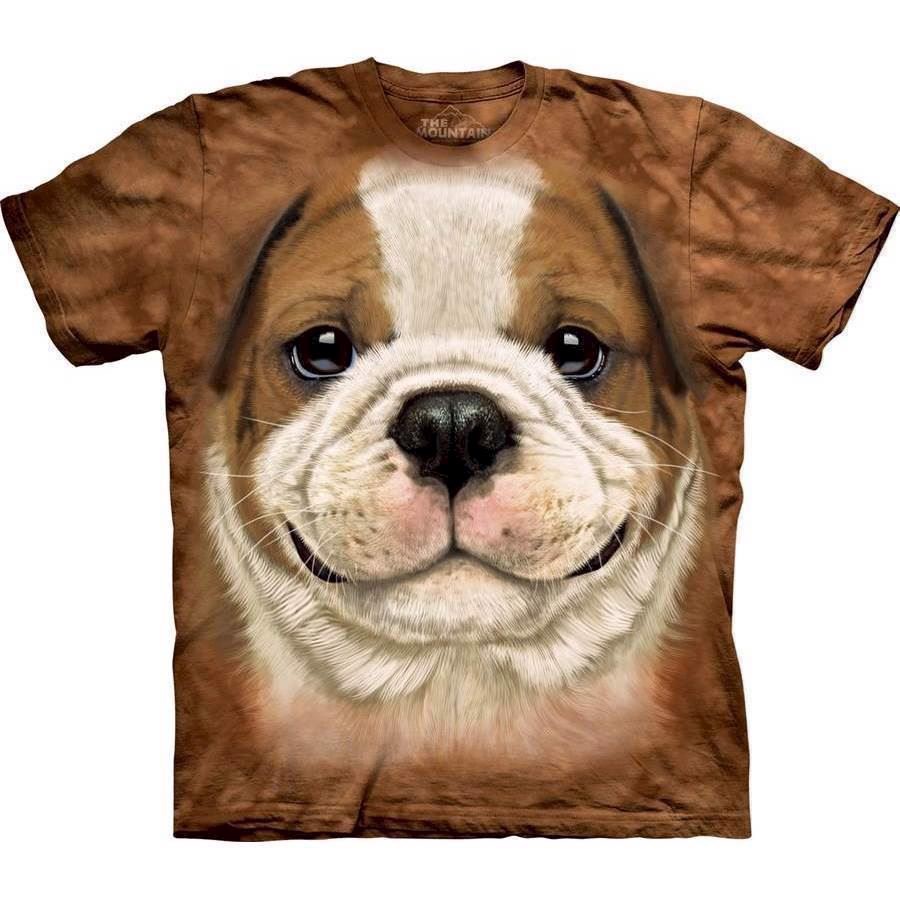 The Mountain tshirt - bluse med Bulldog hvalp