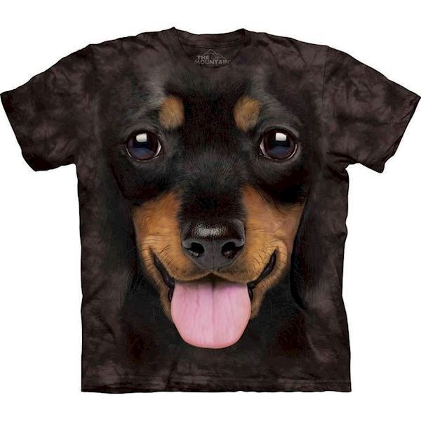The Mountain tshirt - bluse med Gravhund hvalp