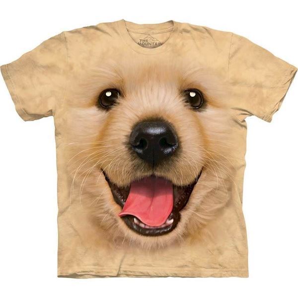 The Mountain tshirt - bluse med Golden Retriever hvalp