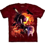 T-shirt fra The Mountain - indianer med heste