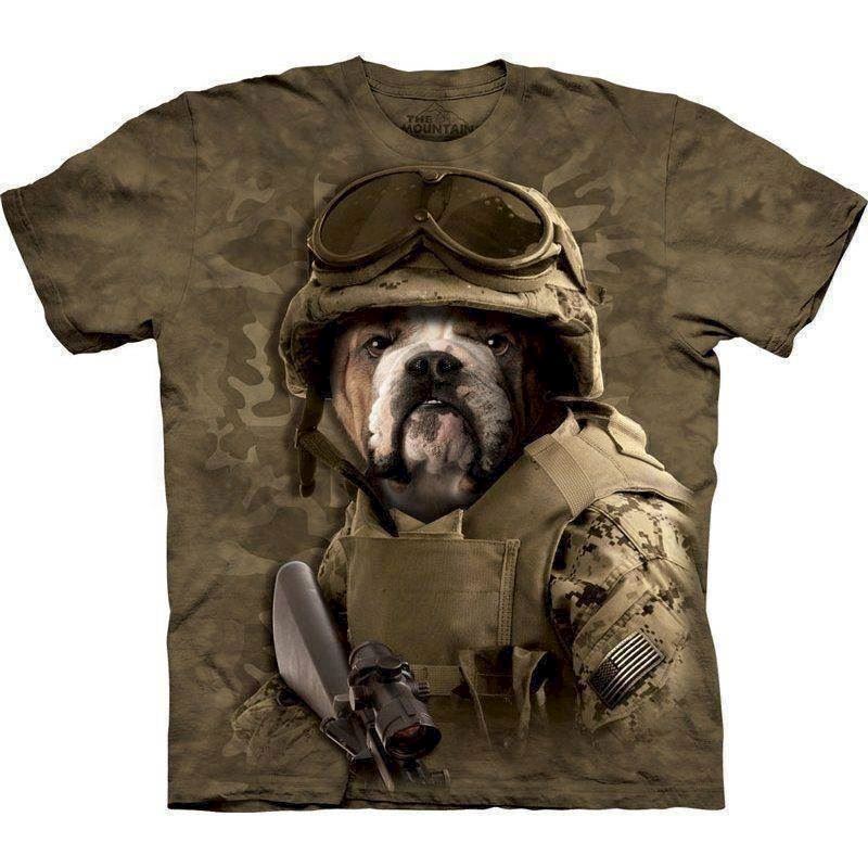 Hunde t-shirt. T-shirt med hund som klar til kamp