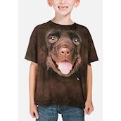 Børne t-shirt med brun labrador