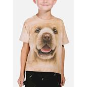 Kortærmet bluse til børn med Golden Retriever hvalp