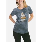 Dame bluse med korte ærmer og budskab om at passe på naturen