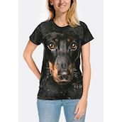 Kortærmet bluse med sort gravhund