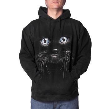 Hættetrøje med sort kattekilling