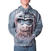 Hættetrøje med gris