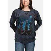 Langærmet trøje med 3 stribede katte til kvinder