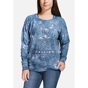 Sweatshirt til kvinder med miljø budskab om naturen kalder