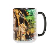 Keramik tekop med hippie løve