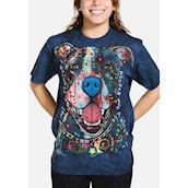 T-shirt med kunstnerisk motiv af pitbull