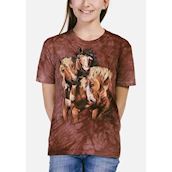 T-shirt til børn med find otte heste