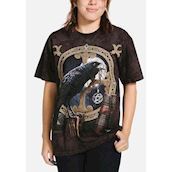 T-shirt med magisk talisman og ravn