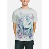 T-shirt med unicorn og sommerfugle