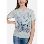 T-shirt med enhjørning og sommerfugle til børn