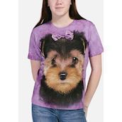 T-shirt med nuttet yorkshire terrier