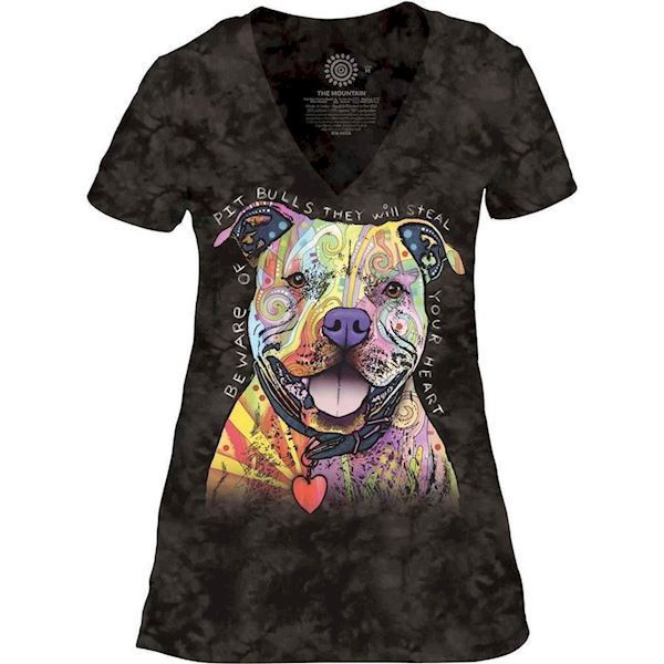 The Mountain Beware of Pitbull Tri-Blend T-shirts