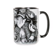 Keramik tekop med smukt elefant motiv