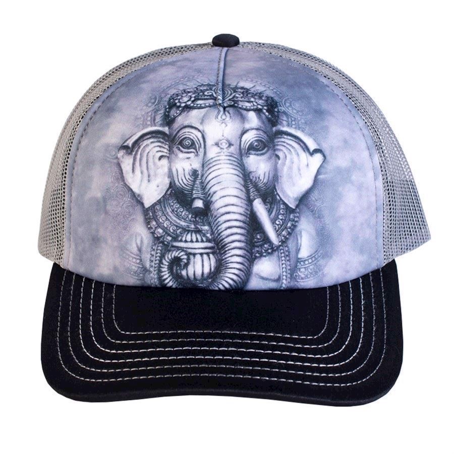Trucker kasket med sølv elefant