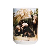 kaffekop med bjørnemor og to bjørneunger