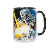 Keramik tekop med kat i rumdragt