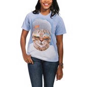 Kortærmet bluse med smart kat