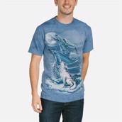 T-shirt med drage og ulv