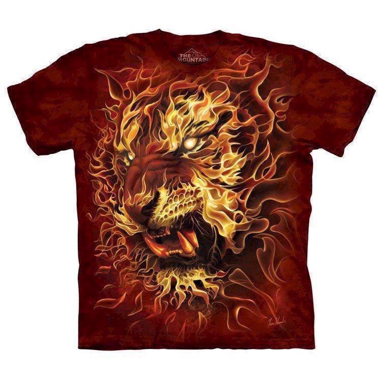 Fire Tiger t-shirt, Adult Medium