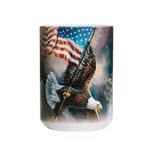 Kaffekrus med ørn og det amerikanske flag