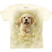 T-shirt fra The Mountain - bluse med Golden Retriever hvalp