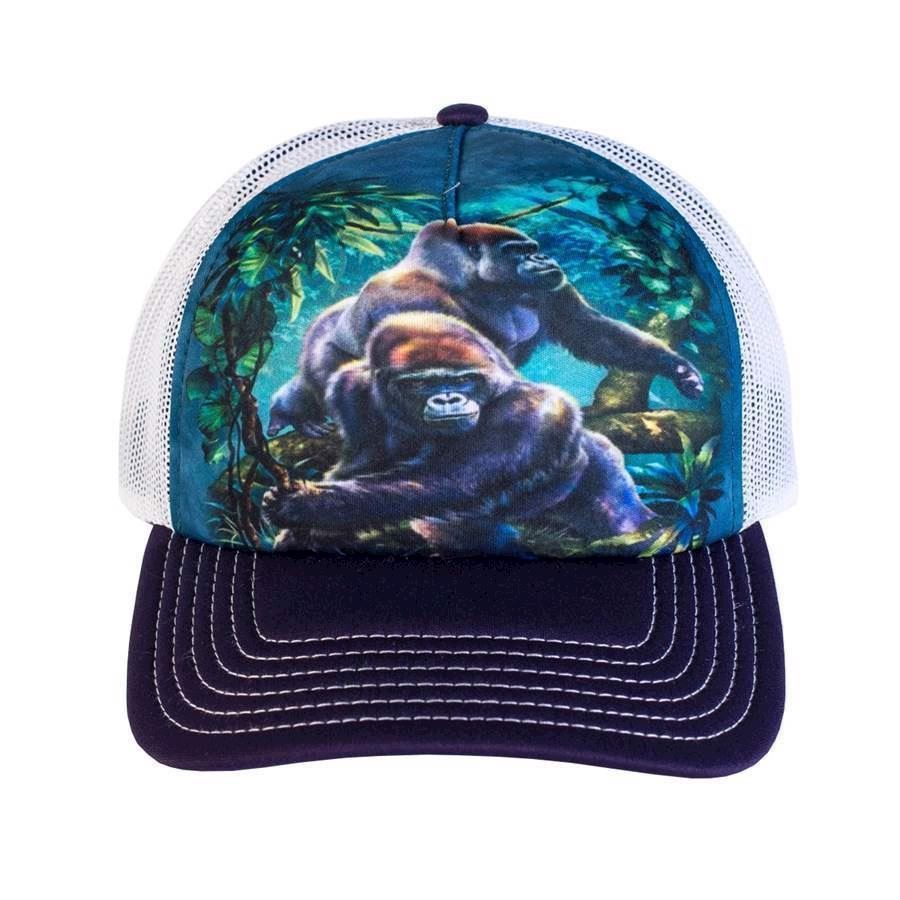 Trucker kasket med fantastisk motiv af jungle gorillaer