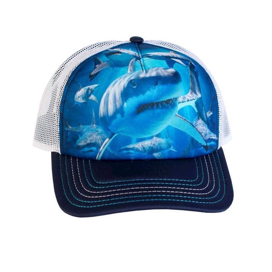 Trucker kasket med store hvide hajer