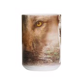 Kaffekrus med portræt af en ulv