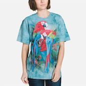 t-shirt med flotte papegøjer
