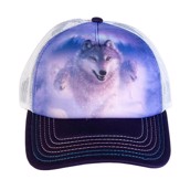 Trucker kasket med ulve i nordlys
