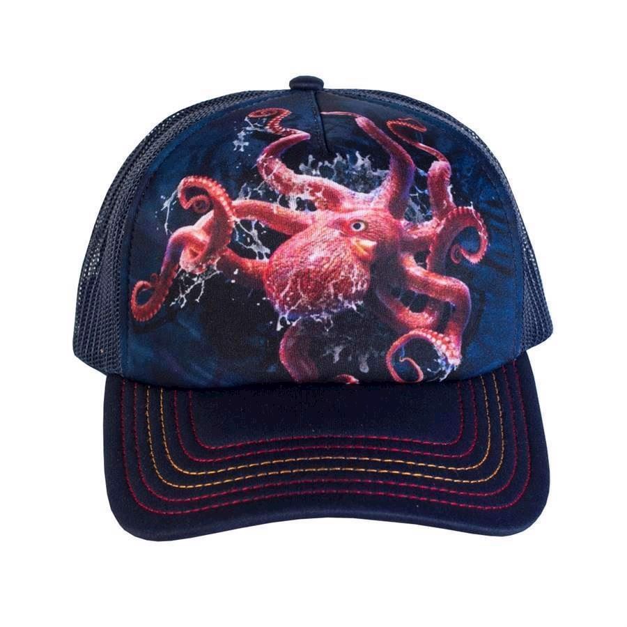 Trucker kasket med ottearmet blæksprutte