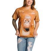 Kortærmet bluse med sød orangutanunge